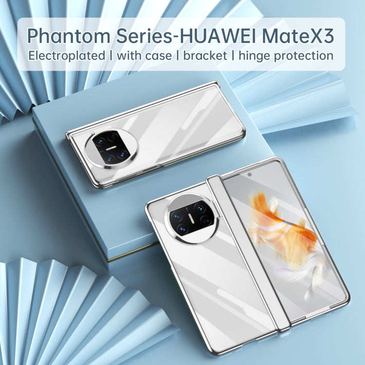 For Huawei Mate X3 Electroplating PC Folding Phone Case with Hinge(Transparent) - Huawei Cases by PMC TechLife | Online Shopping South Africa | PMC TechLife | Buy Now Pay Later Mobicred