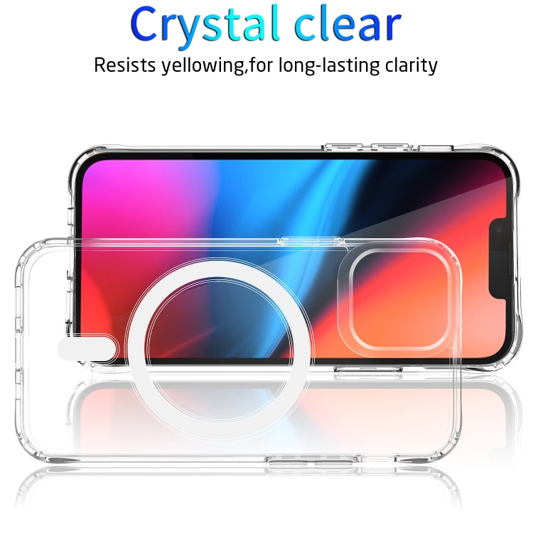 For iPhone 15 Plus MagSafe Magnetic Four Corner Airbags Phone Case(Transparent) - iPhone 15 Plus Cases by PMC TechLife | Online Shopping South Africa | PMC TechLife