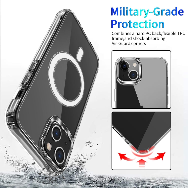 For iPhone 15 Plus MagSafe Magnetic Four Corner Airbags Phone Case(Transparent) - iPhone 15 Plus Cases by PMC TechLife | Online Shopping South Africa | PMC TechLife