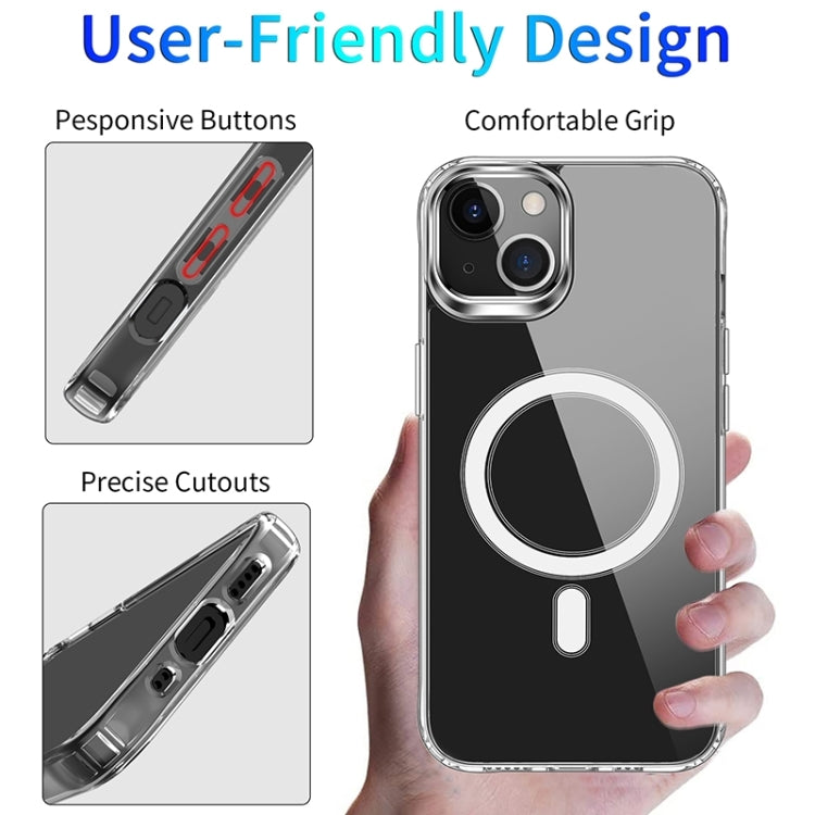 For iPhone 15 Plus MagSafe Magnetic Four Corner Airbags Phone Case(Transparent) - iPhone 15 Plus Cases by PMC TechLife | Online Shopping South Africa | PMC TechLife