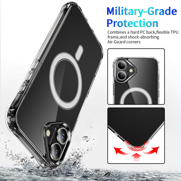 For iPhone 16 Plus Four Corner Airbags MagSafe Magnetic Phone Case(Transparent) - iPhone 16 Plus Cases by PMC TechLife | Online Shopping South Africa | PMC TechLife | Buy Now Pay Later Mobicred