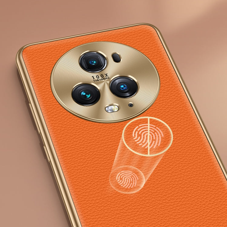 For Honor 90 Litchi Texture Genuine Leather Phone Case(Purple) - Honor Cases by PMC TechLife | Online Shopping South Africa | PMC TechLife | Buy Now Pay Later Mobicred