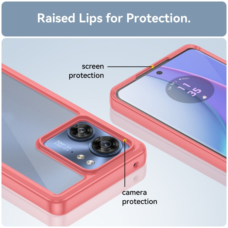 For Motorola Edge 40 Colorful Series Acrylic Hybrid TPU Phone Case(Red) - Motorola Cases by PMC TechLife | Online Shopping South Africa | PMC TechLife | Buy Now Pay Later Mobicred