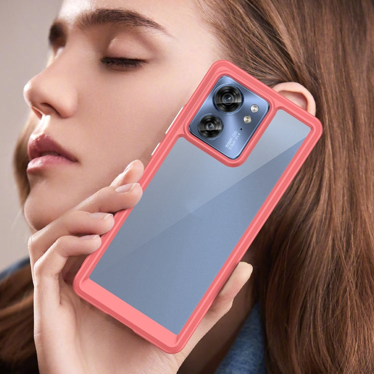 For Motorola Edge 40 Colorful Series Acrylic Hybrid TPU Phone Case(Red) - Motorola Cases by PMC TechLife | Online Shopping South Africa | PMC TechLife | Buy Now Pay Later Mobicred