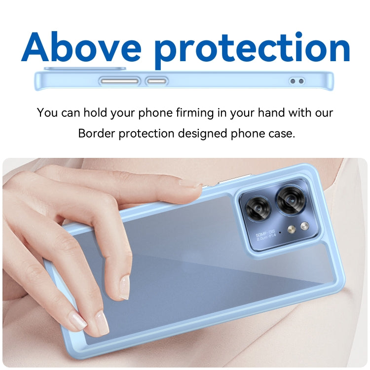 For Motorola Edge 40 Colorful Series Acrylic Hybrid TPU Phone Case(Blue) - Motorola Cases by PMC TechLife | Online Shopping South Africa | PMC TechLife | Buy Now Pay Later Mobicred