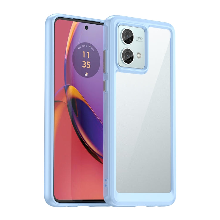 For Motorola Moto G84 Colorful Series Acrylic Hybrid TPU Phone Case(Blue) - Motorola Cases by PMC Jewellery | Online Shopping South Africa | PMC Jewellery | Buy Now Pay Later Mobicred