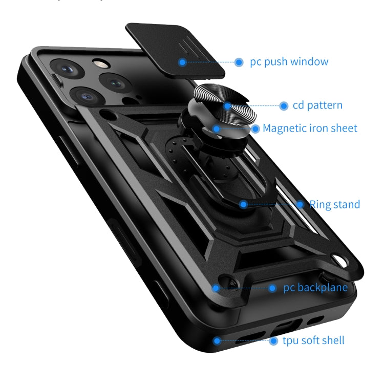For iPhone 16 Pro Sliding Camera Cover Design TPU+PC Phone Case(Silver) - iPhone 16 Pro Cases by PMC TechLife | Online Shopping South Africa | PMC TechLife | Buy Now Pay Later Mobicred