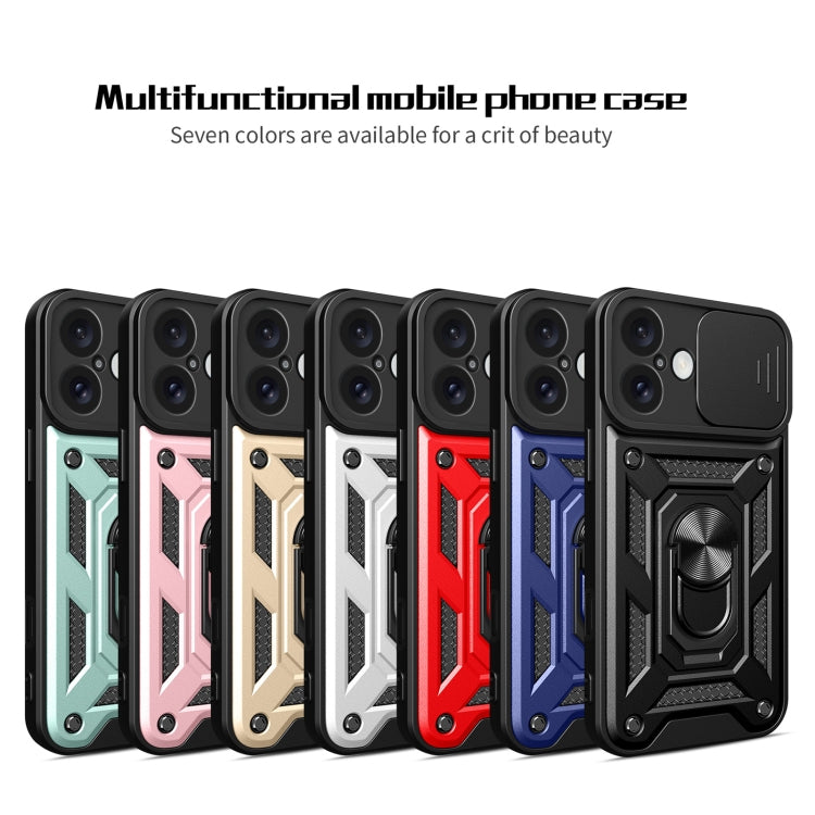 For iPhone 16 Plus Sliding Camera Cover Design TPU+PC Phone Case(Rose Gold) - iPhone 16 Plus Cases by PMC Jewellery | Online Shopping South Africa | PMC Jewellery | Buy Now Pay Later Mobicred