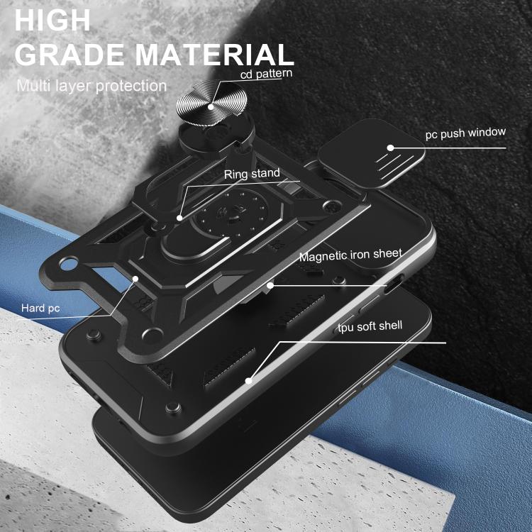 For iPhone 16e Sliding Camera Cover Design TPU+PC Phone Case(Rose Gold) - iPhone 16e Cases by PMC TechLife | Online Shopping South Africa | PMC TechLife | Buy Now Pay Later Mobicred