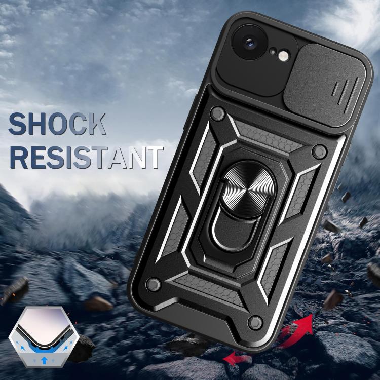 For iPhone 16e Sliding Camera Cover Design TPU+PC Phone Case(Silver) - iPhone 16e Cases by PMC TechLife | Online Shopping South Africa | PMC TechLife | Buy Now Pay Later Mobicred