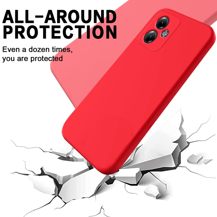 For Motorola Moto G14 Pure Color Liquid Silicone Shockproof Phone Case(Red) - Motorola Cases by PMC TechLife | Online Shopping South Africa | PMC TechLife | Buy Now Pay Later Mobicred