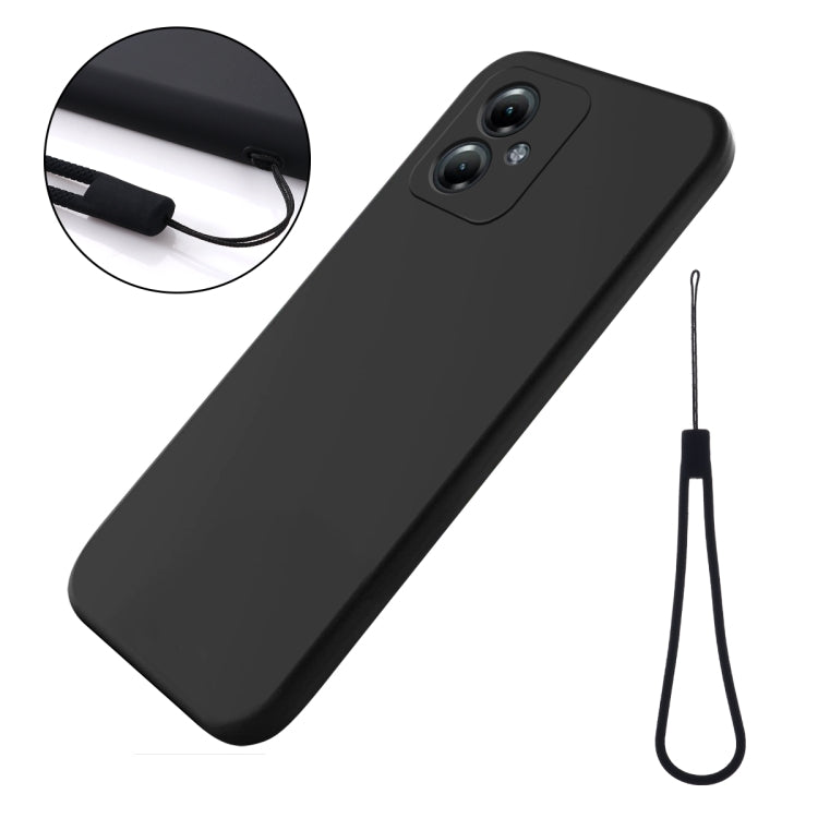 For Motorola Moto G54 Power Pure Color Liquid Silicone Shockproof Phone Case(Black) - Motorola Cases by PMC TechLife | Online Shopping South Africa | PMC TechLife | Buy Now Pay Later Mobicred
