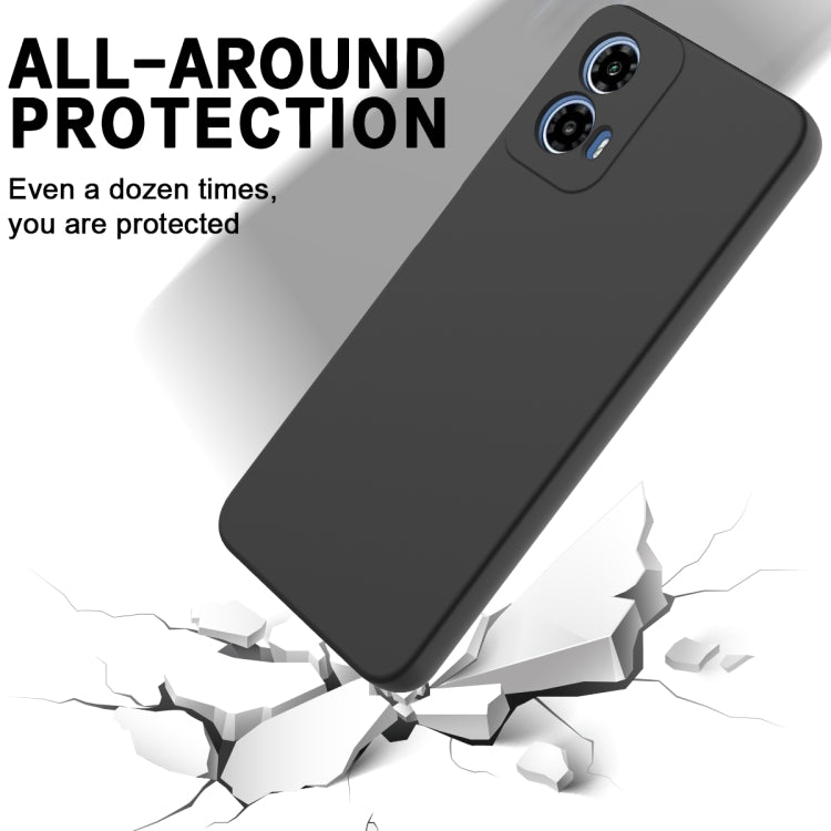 For Motorola Moto G34 Pure Color Liquid Silicone Shockproof Phone Case(Black) - Motorola Cases by PMC TechLife | Online Shopping South Africa | PMC TechLife | Buy Now Pay Later Mobicred