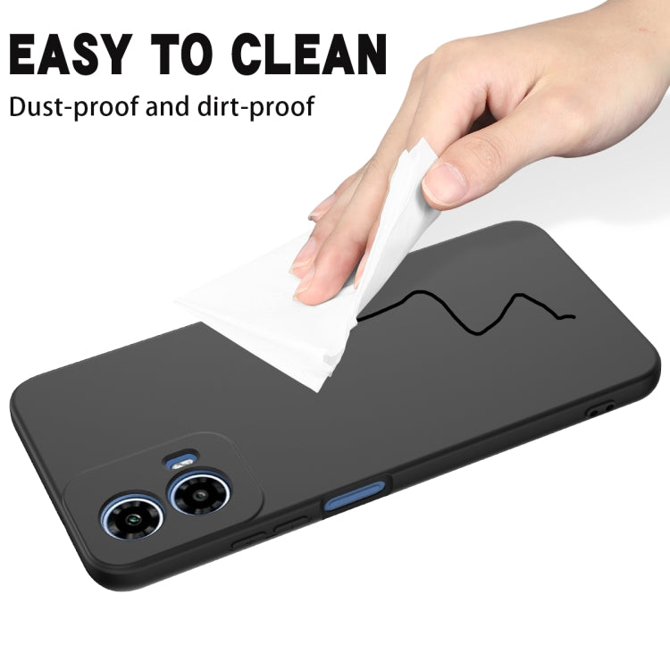 For Motorola Moto G34 Pure Color Liquid Silicone Shockproof Phone Case(Black) - Motorola Cases by PMC TechLife | Online Shopping South Africa | PMC TechLife | Buy Now Pay Later Mobicred