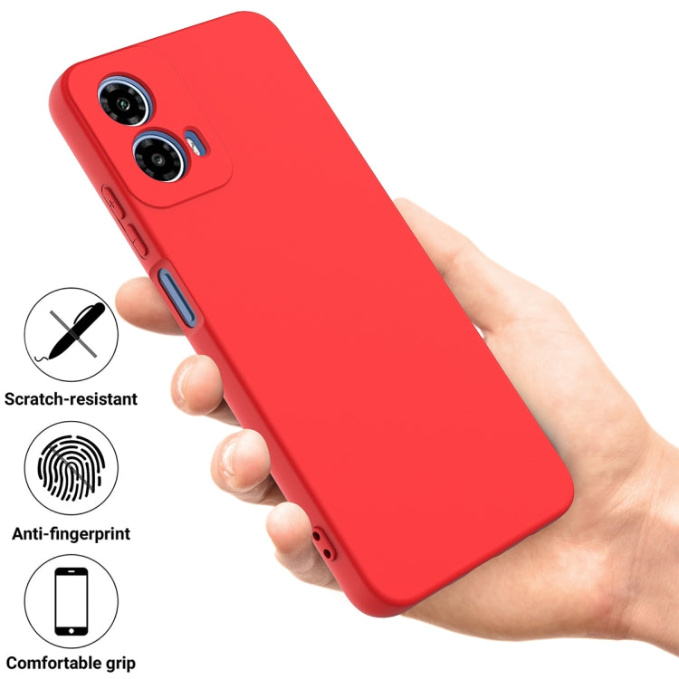 For Motorola Moto G34 Pure Color Liquid Silicone Shockproof Phone Case(Red) - Motorola Cases by PMC TechLife | Online Shopping South Africa | PMC TechLife | Buy Now Pay Later Mobicred