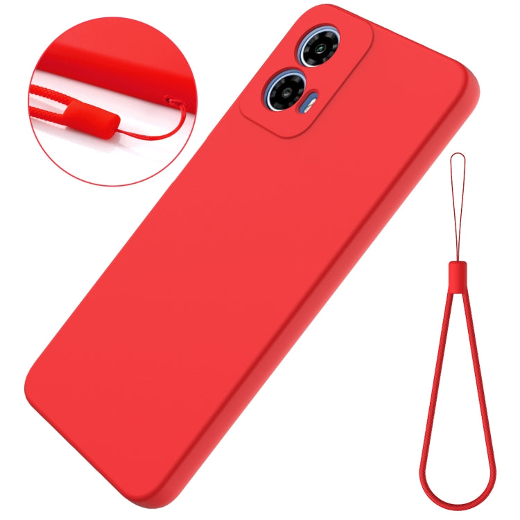 For Motorola Moto G34 Pure Color Liquid Silicone Shockproof Phone Case(Red) - Motorola Cases by PMC TechLife | Online Shopping South Africa | PMC TechLife | Buy Now Pay Later Mobicred