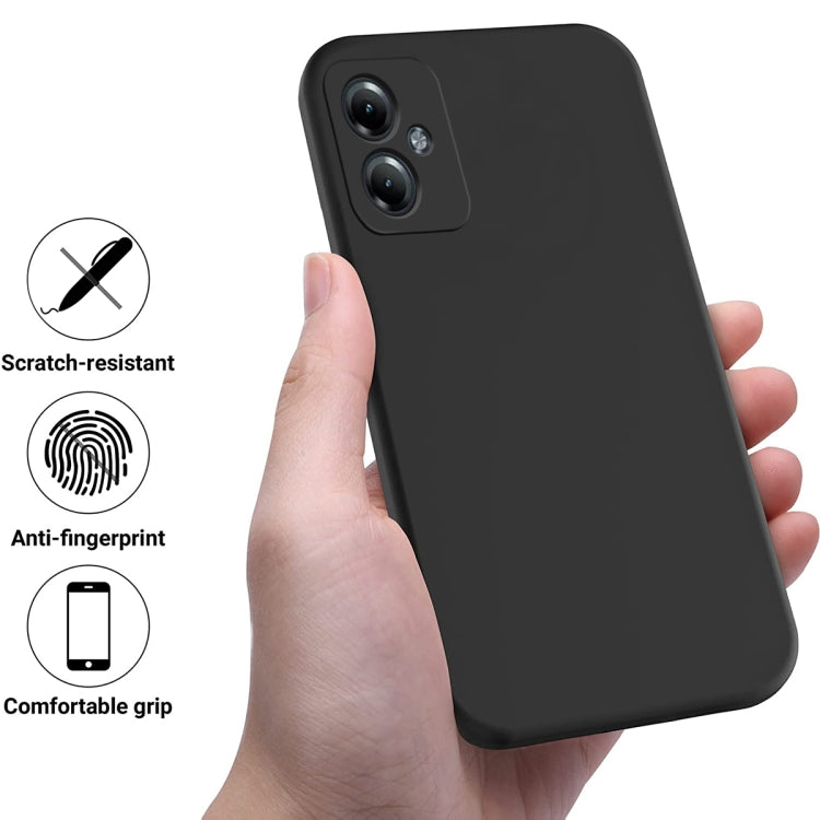 For Motorola Moto G64 Pure Color Liquid Silicone Shockproof Phone Case(Black) - Motorola Cases by PMC TechLife | Online Shopping South Africa | PMC TechLife | Buy Now Pay Later Mobicred