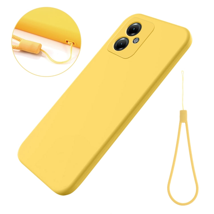 For Motorola Moto G64 Solid Color Liquid Silicone Dropproof Full Coverage Phone Case(Yellow) - Motorola Cases by PMC TechLife | Online Shopping South Africa | PMC TechLife | Buy Now Pay Later Mobicred