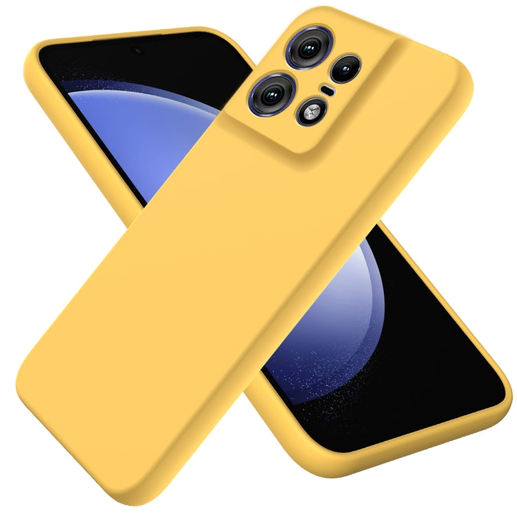 For Motorola Edge 50 Pro Pure Color Liquid Silicone Shockproof Phone Case(Yellow) - Motorola Cases by PMC TechLife | Online Shopping South Africa | PMC TechLife | Buy Now Pay Later Mobicred