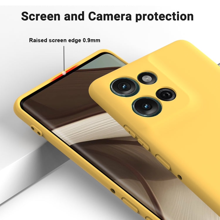 For Motorola Moto G75 Solid Color Liquid Silicone Dropproof Full Coverage Phone Case(Yellow) - free shipping - PMC TechLife - Order now!