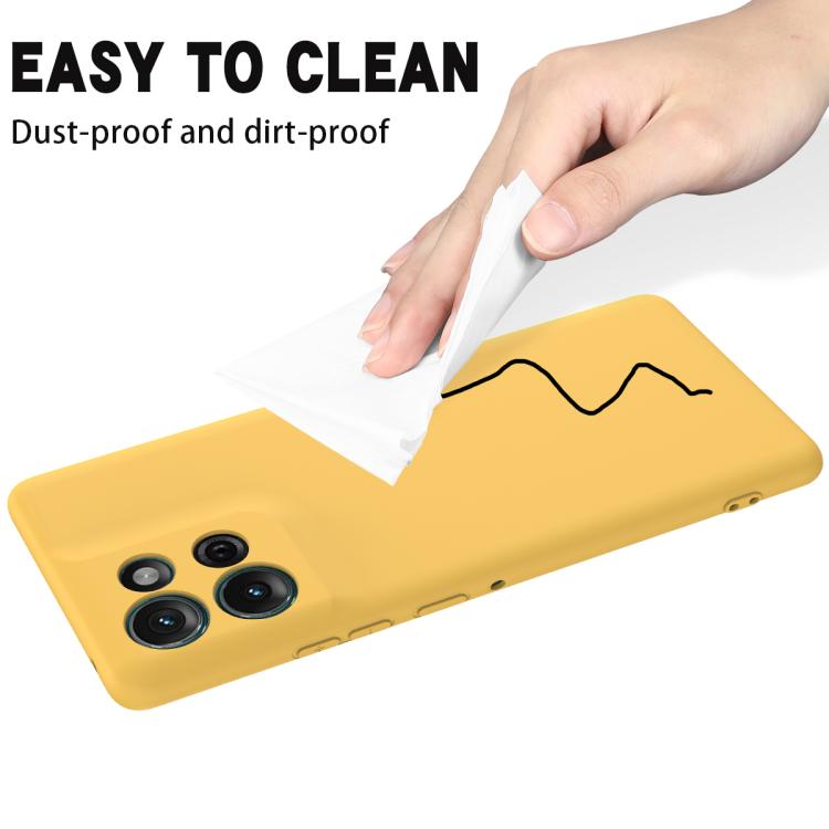 For Motorola Moto G Play 2025 Solid Color Liquid Silicone Dropproof Full Coverage Phone Case(Yellow) - free shipping - PMC TechLife - Order now!