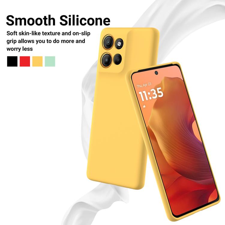 For Motorola Moto G86 5G Solid Color Liquid Silicone Dropproof Full Coverage Phone Case(Yellow) - free shipping - PMC TechLife - Order now!