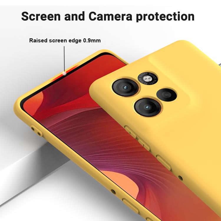 For Motorola Moto G86 5G Solid Color Liquid Silicone Dropproof Full Coverage Phone Case(Yellow) - free shipping - PMC TechLife - Order now!