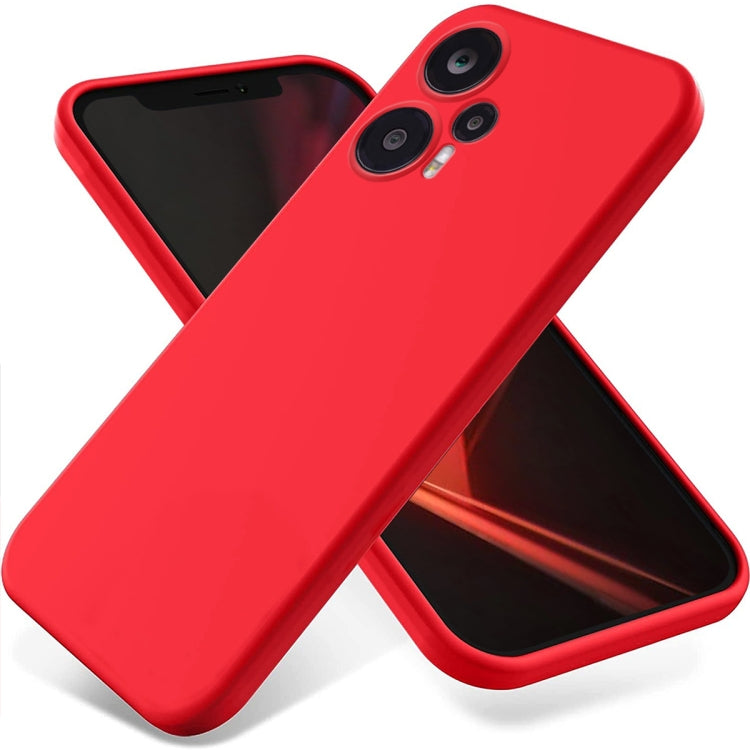 For Xiaomi Poco F5 5G Pure Color Liquid Silicone Shockproof Phone Case(Red) - Xiaomi Cases by PMC TechLife | Online Shopping South Africa | PMC TechLife