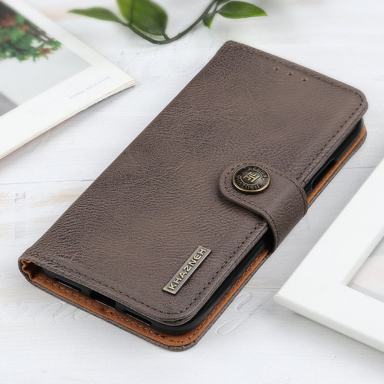 For Xiaomi Redmi 13C KHAZNEH Cowhide Texture Flip Leather Phone Case(Khaki) - 13C Cases by PMC TechLife | Online Shopping South Africa | PMC TechLife | Buy Now Pay Later Mobicred