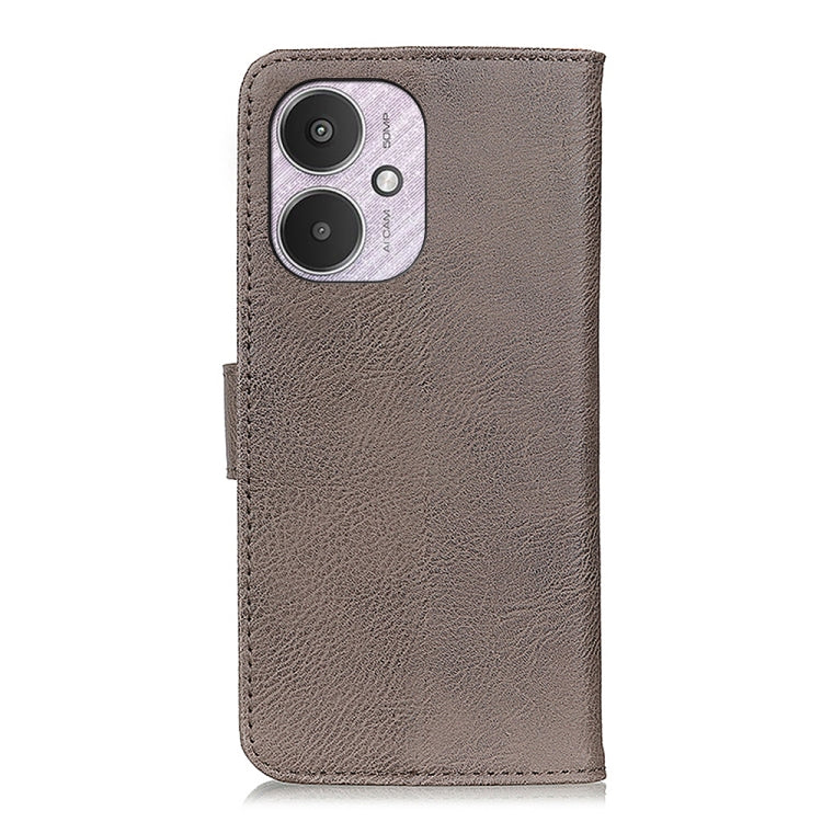 For Xiaomi Redmi 13C KHAZNEH Cowhide Texture Flip Leather Phone Case(Khaki) - 13C Cases by PMC Jewellery | Online Shopping South Africa | PMC Jewellery | Buy Now Pay Later Mobicred