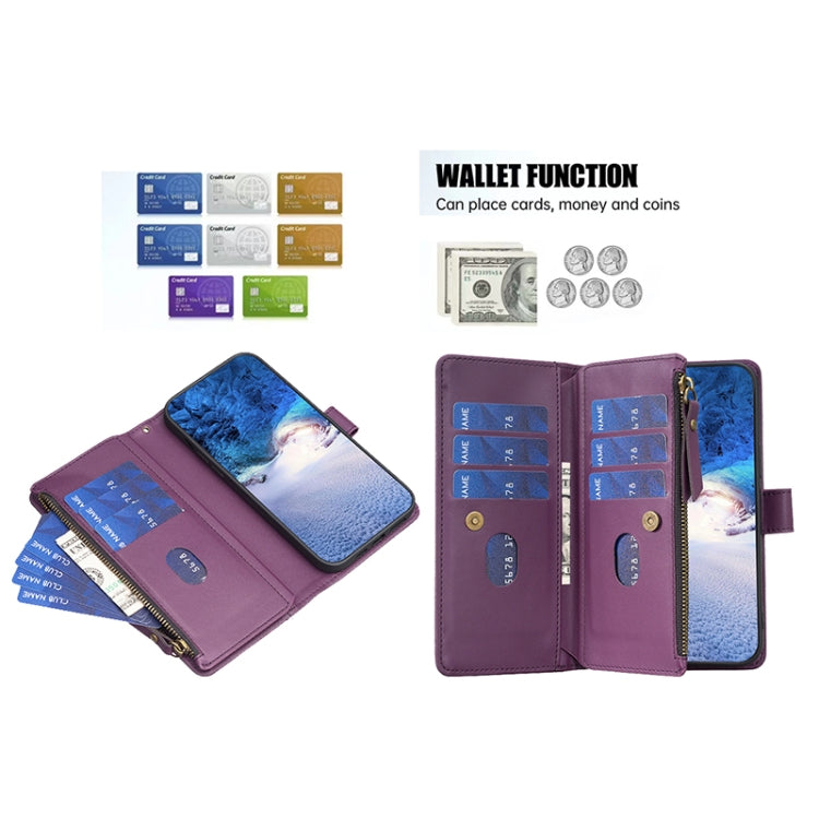 For Google Pixel 7 9 Card Slots Zipper Wallet Leather Flip Phone Case(Dark Purple) - Google Cases by PMC TechLife | Online Shopping South Africa | PMC TechLife | Buy Now Pay Later Mobicred