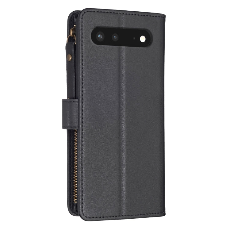 For Google Pixel 7 9 Card Slots Zipper Wallet Leather Flip Phone Case(Black) - Google Cases by PMC Jewellery | Online Shopping South Africa | PMC Jewellery | Buy Now Pay Later Mobicred