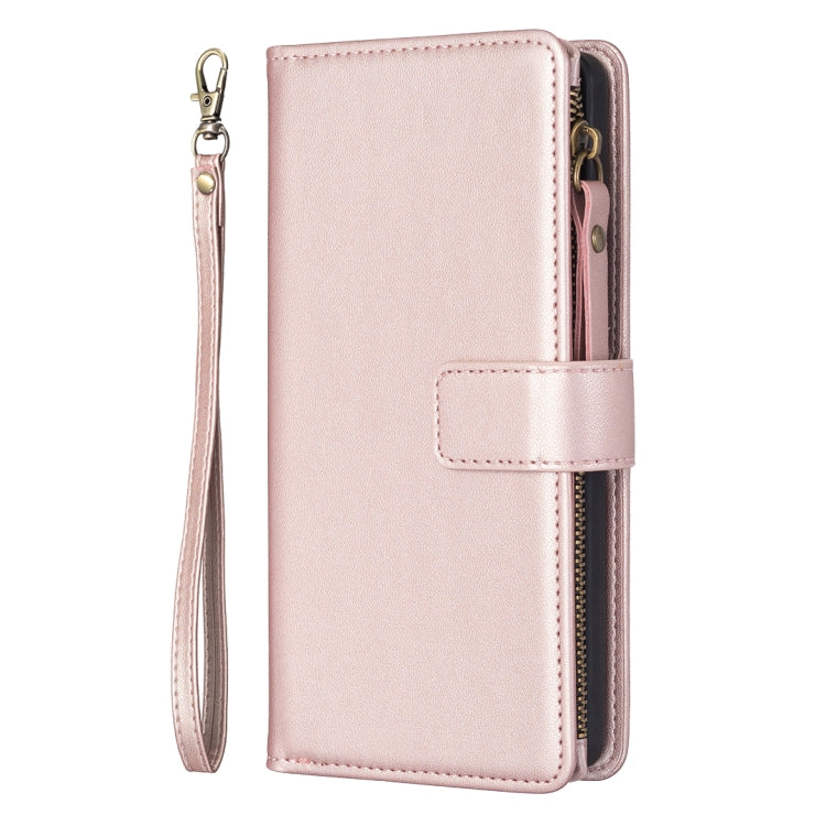 For Google Pixel 7 9 Card Slots Zipper Wallet Leather Flip Phone Case(Rose Gold) - Google Cases by PMC TechLife | Online Shopping South Africa | PMC TechLife | Buy Now Pay Later Mobicred