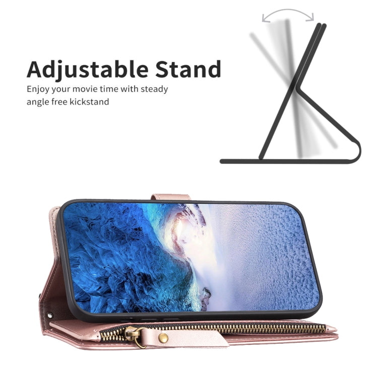 For Google Pixel 7 9 Card Slots Zipper Wallet Leather Flip Phone Case(Rose Gold) - Google Cases by PMC TechLife | Online Shopping South Africa | PMC TechLife | Buy Now Pay Later Mobicred
