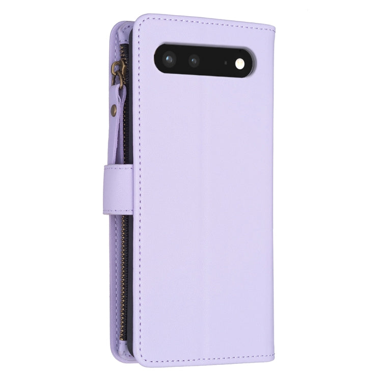 For Google Pixel 7 9 Card Slots Zipper Wallet Leather Flip Phone Case(Light Purple) - Google Cases by PMC TechLife | Online Shopping South Africa | PMC TechLife | Buy Now Pay Later Mobicred