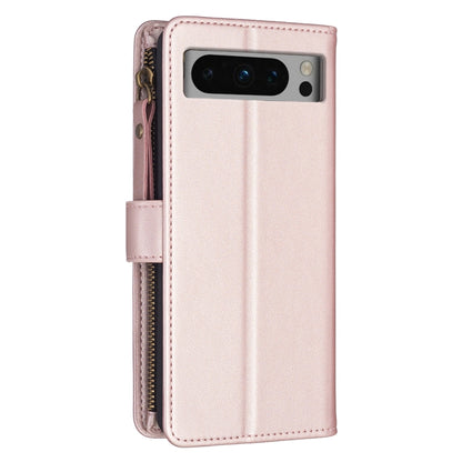 For Google Pixel 8 Pro 9 Card Slots Zipper Wallet Leather Flip Phone Case(Rose Gold) - Google Cases by PMC Jewellery | Online Shopping South Africa | PMC Jewellery | Buy Now Pay Later Mobicred