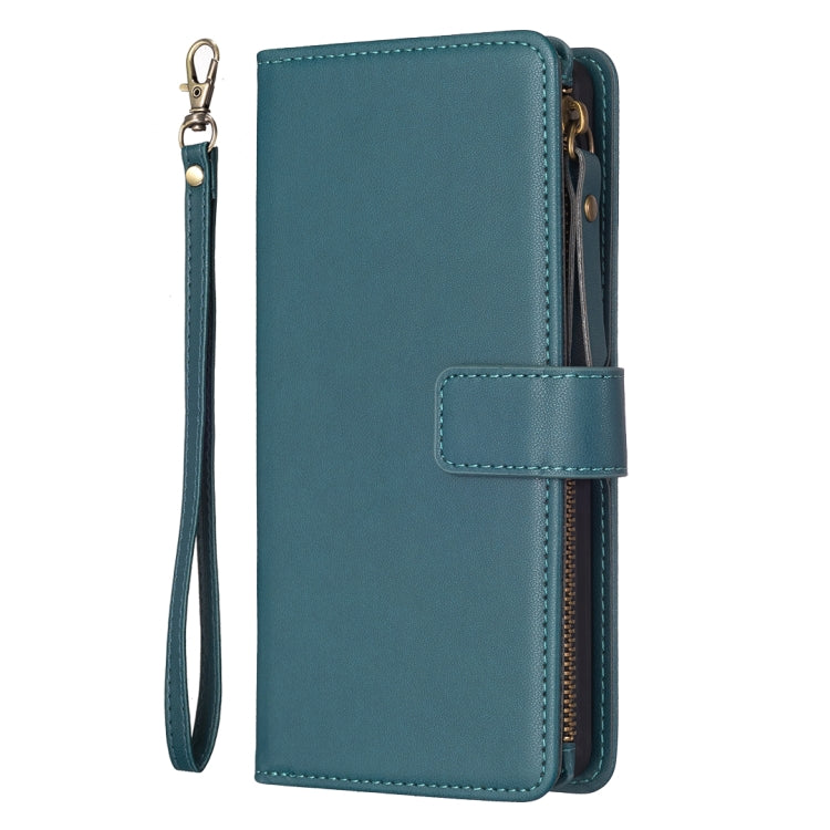 For Google Pixel 8 9 Card Slots Zipper Wallet Leather Flip Phone Case(Green) - Google Cases by PMC Jewellery | Online Shopping South Africa | PMC Jewellery | Buy Now Pay Later Mobicred