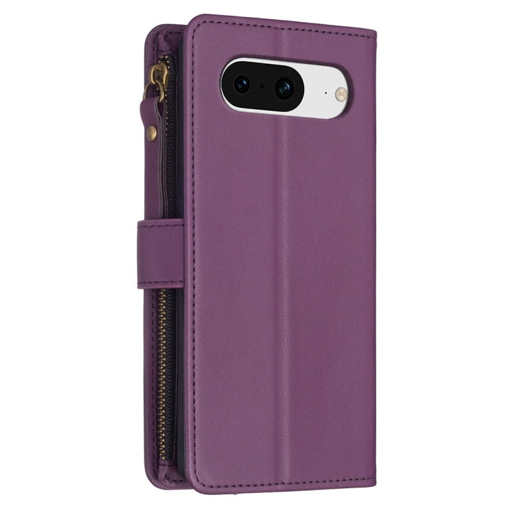 For Google Pixel 8 9 Card Slots Zipper Wallet Leather Flip Phone Case(Dark Purple) - Google Cases by PMC TechLife | Online Shopping South Africa | PMC TechLife | Buy Now Pay Later Mobicred