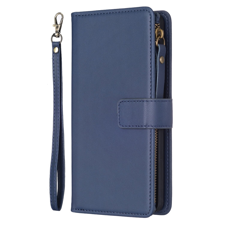 For Xiaomi 13 Lite 9 Card Slots Zipper Wallet Leather Flip Phone Case(Blue) - 13 Lite Cases by PMC Jewellery | Online Shopping South Africa | PMC Jewellery | Buy Now Pay Later Mobicred