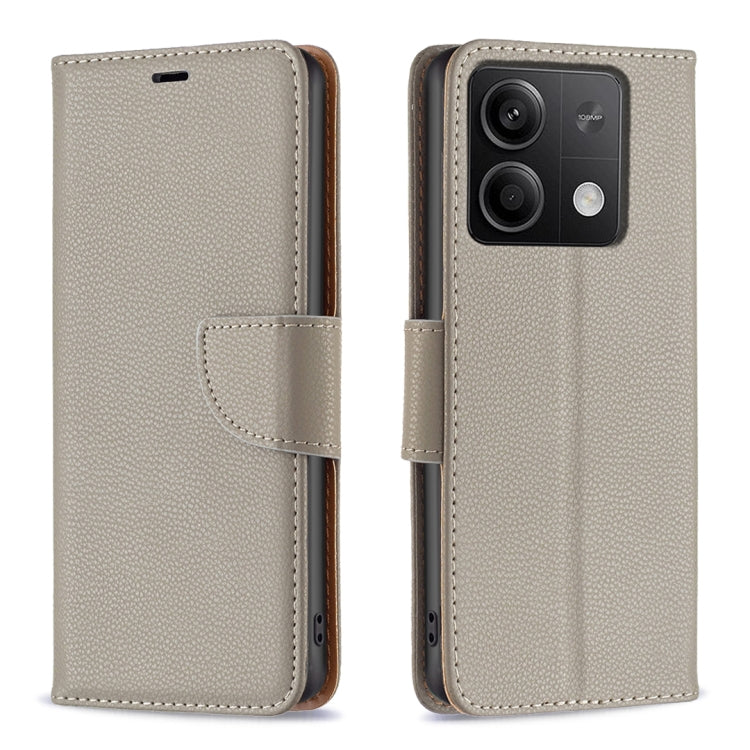 For Xiaomi Redmi Note 13 4G Global Litchi Texture Pure Color Leather Phone Case(Grey) - Note 13 Cases by PMC TechLife | Online Shopping South Africa | PMC TechLife | Buy Now Pay Later Mobicred