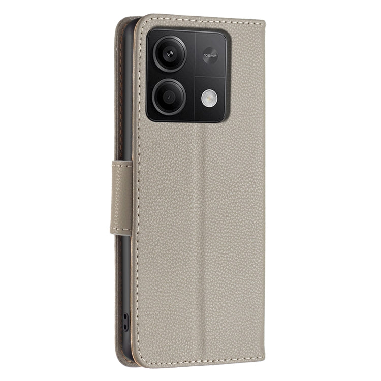 For Xiaomi Redmi Note 13 4G Global Litchi Texture Pure Color Leather Phone Case(Grey) - Note 13 Cases by PMC TechLife | Online Shopping South Africa | PMC TechLife | Buy Now Pay Later Mobicred