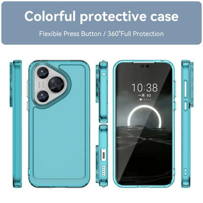 For Huawei Pura 70 Candy Series TPU Phone Case(Transparent Blue) - Huawei Cases by PMC Jewellery | Online Shopping South Africa | PMC Jewellery | Buy Now Pay Later Mobicred