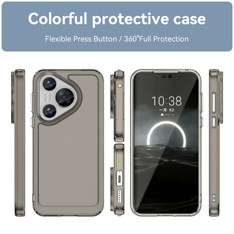 For Huawei Pura 70 Candy Series TPU Phone Case(Transparent Grey) - Huawei Cases by PMC Jewellery | Online Shopping South Africa | PMC Jewellery | Buy Now Pay Later Mobicred