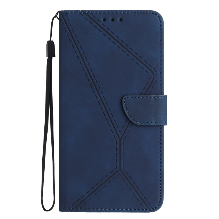 For iPhone 16e Stitching Embossed Leather Phone Case(Blue) - iPhone 16e Cases by PMC TechLife | Online Shopping South Africa | PMC TechLife | Buy Now Pay Later Mobicred