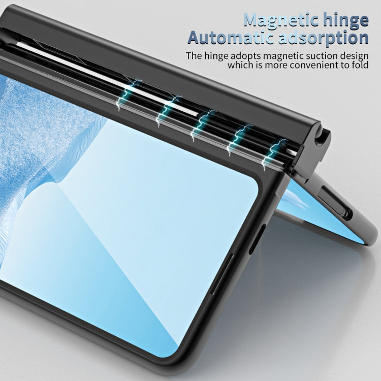 For Google Pixel Fold Integrated Electroplating Pen Slot Folding Phone Case with Stylus(Black) - Google Cases by PMC TechLife | Online Shopping South Africa | PMC TechLife | Buy Now Pay Later Mobicred