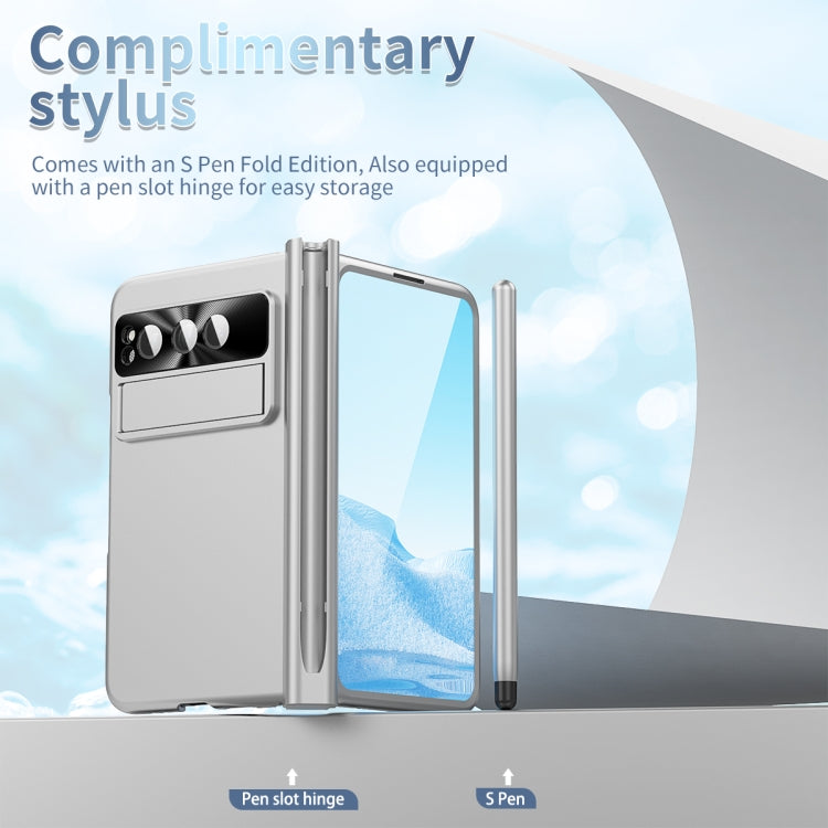 For Google Pixel Fold Integrated Electroplating Pen Slot Folding Phone Case with Stylus(Silver) - free shipping - PMC TechLife - Order now!