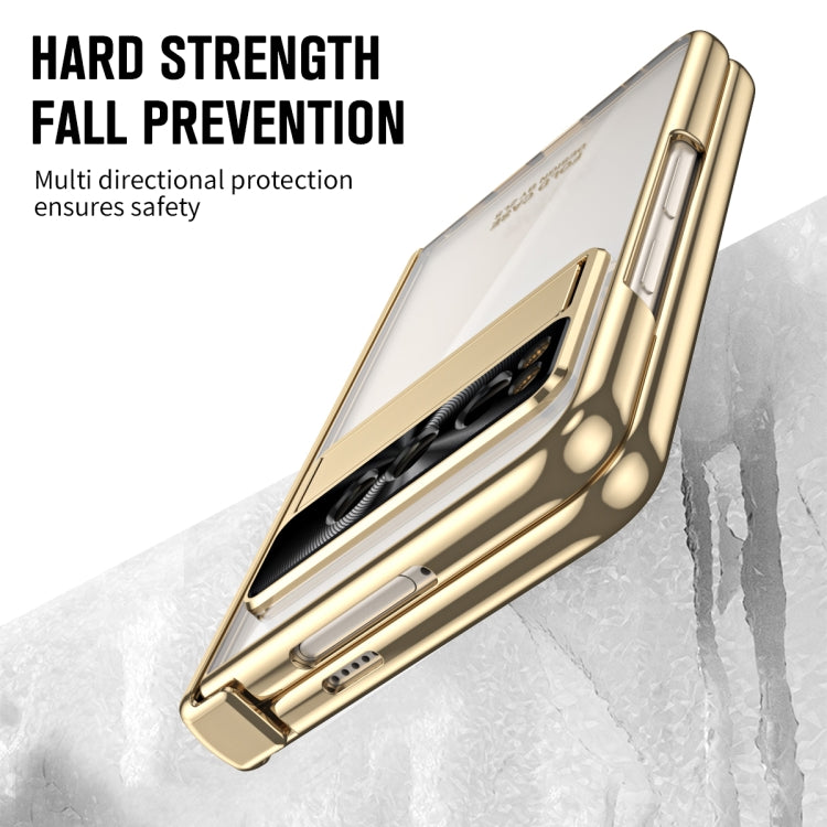 For Google Pixel Fold Integrated Electroplating Folding Phone Case with Pen Slot(Tyrant Gold) - Google Cases by PMC TechLife | Online Shopping South Africa | PMC TechLife | Buy Now Pay Later Mobicred