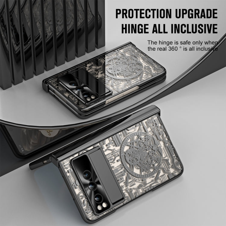 For Google Pixel Fold Mechanical Legend Integrated Electroplating All-inclusive Phone Case(Black) - Google Cases by PMC TechLife | Online Shopping South Africa | PMC TechLife | Buy Now Pay Later Mobicred