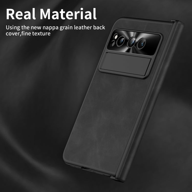 For Google Pixel Fold Integrated Napa Texture All-inclusive Phone Case with Hinge(Black) - Google Cases by PMC TechLife | Online Shopping South Africa | PMC TechLife | Buy Now Pay Later Mobicred