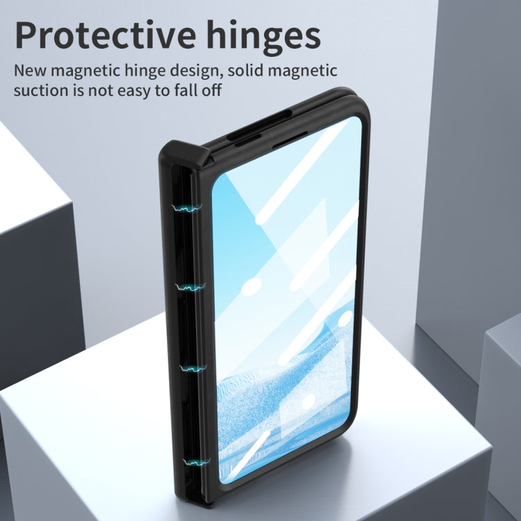 For Google Pixel Fold Integrated Napa Texture All-inclusive Phone Case with Hinge(Black) - Google Cases by PMC TechLife | Online Shopping South Africa | PMC TechLife | Buy Now Pay Later Mobicred